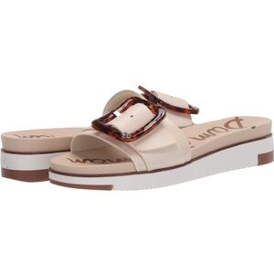 Sam Edelman Cream and Brown Flats with Minimalist Design